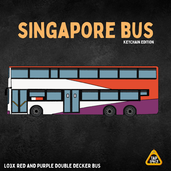 LO3X Red and Purple Double Decker Bus Keychain