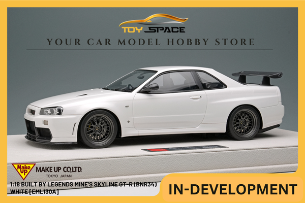 [MAKE UP] 1:18 Built By Legends Mine's Skyline GT-R (BNR34) White [EML130A]