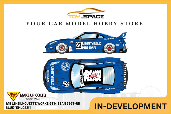 [MAKE UP] 1:18 LB-Silhouette Works GT Nissan 35GT-RR Blue [EML022I]