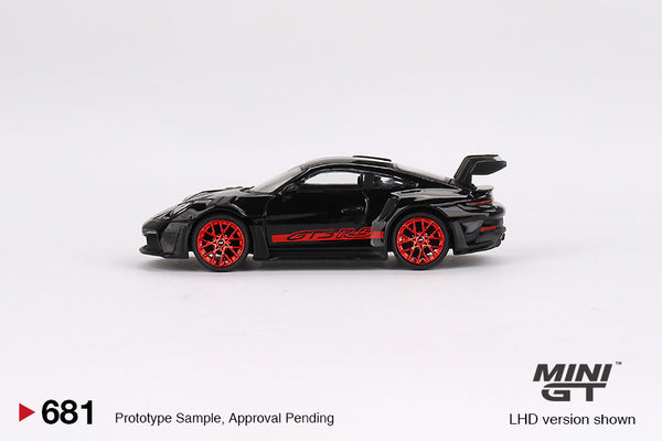 Mini GT Porsche 911 (992) GT3 RS Black With Pyro Red (RHD)