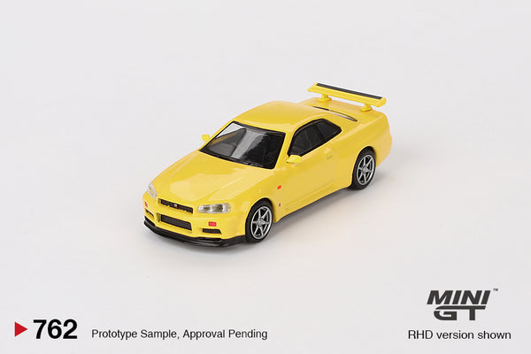 Mini GT Nissan Skyline GT-R (R34) V-Spec Lightning Yellow