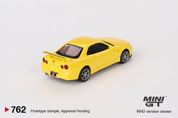 Mini GT Nissan Skyline GT-R (R34) V-Spec Lightning Yellow