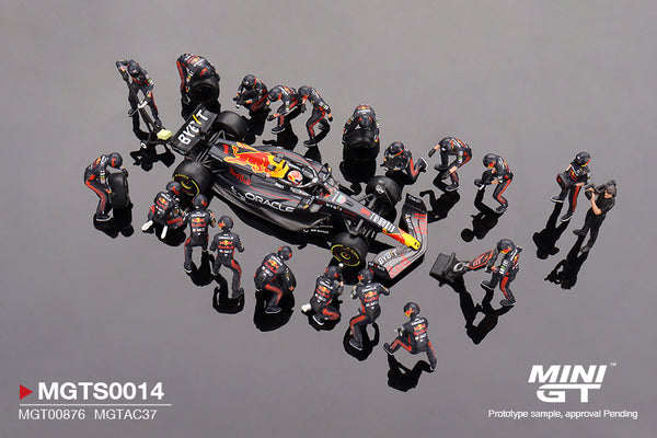 [MINI GT] Oracle Red Bull Racing RB19 #1 Max Verstappen 2023 F1 2023 Japanese Grand Prix Pit Crew Set Limited Edition 5000 Sets