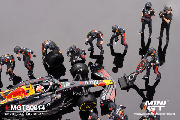 [MINI GT] Oracle Red Bull Racing RB19 #1 Max Verstappen 2023 F1 2023 Japanese Grand Prix Pit Crew Set Limited Edition 5000 Sets