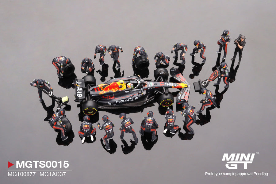 [MINI GT] Oracle Red Bull Racing RB19 #11 Sergio Pérez 2023 F1 2023 Japanese Grand Prix Pit Crew Set Limited Edition 5000 Sets