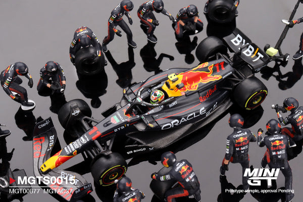 [MINI GT] Oracle Red Bull Racing RB19 #11 Sergio Pérez 2023 F1 2023 Japanese Grand Prix Pit Crew Set Limited Edition 5000 Sets