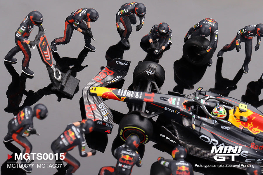 [MINI GT] Oracle Red Bull Racing RB19 #11 Sergio Pérez 2023 F1 2023 Japanese Grand Prix Pit Crew Set Limited Edition 5000 Sets