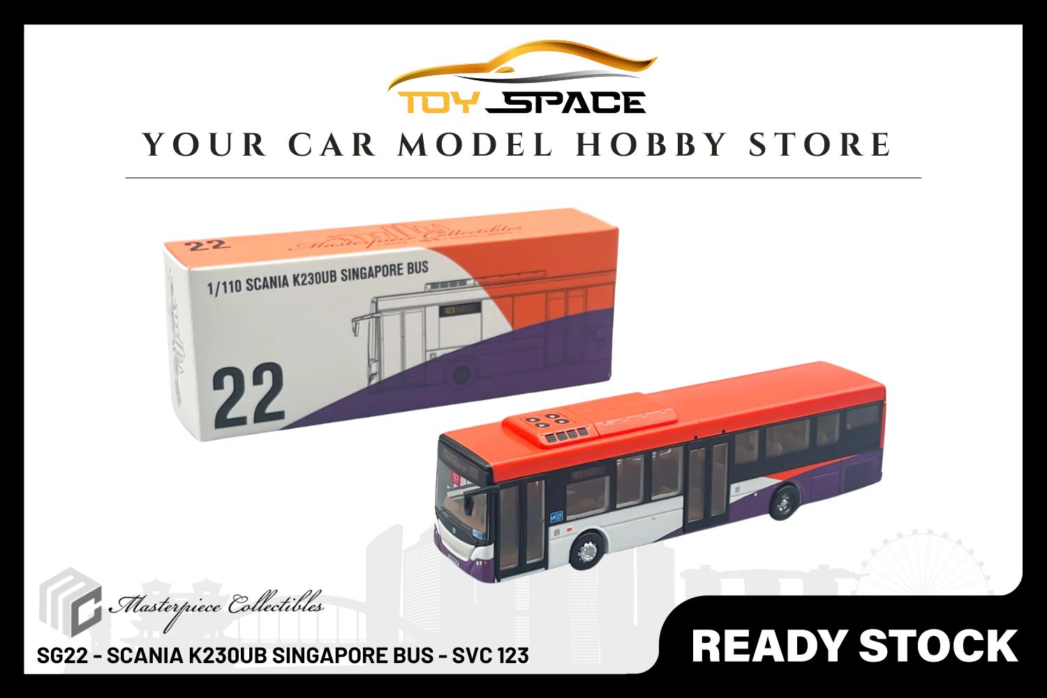 [MASTERPIECE] SG22 Diecast- SCANIA K230UB Singapore Bus (Svc 123)