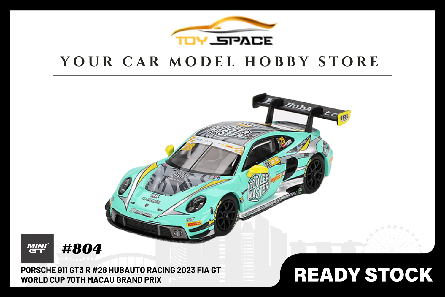 [MINI GT] Porsche 911 GT3 R #28 HubAuto Racing 2023 FIA GT World Cup 70th Macau Grand Prix