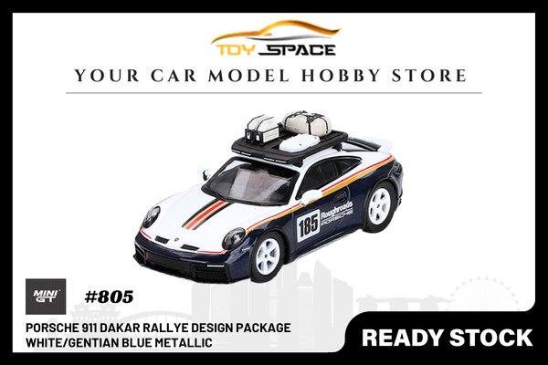 [MINI GT] Porsche 911 Dakar Rallye Design Package White/Gentian Blue Metallic