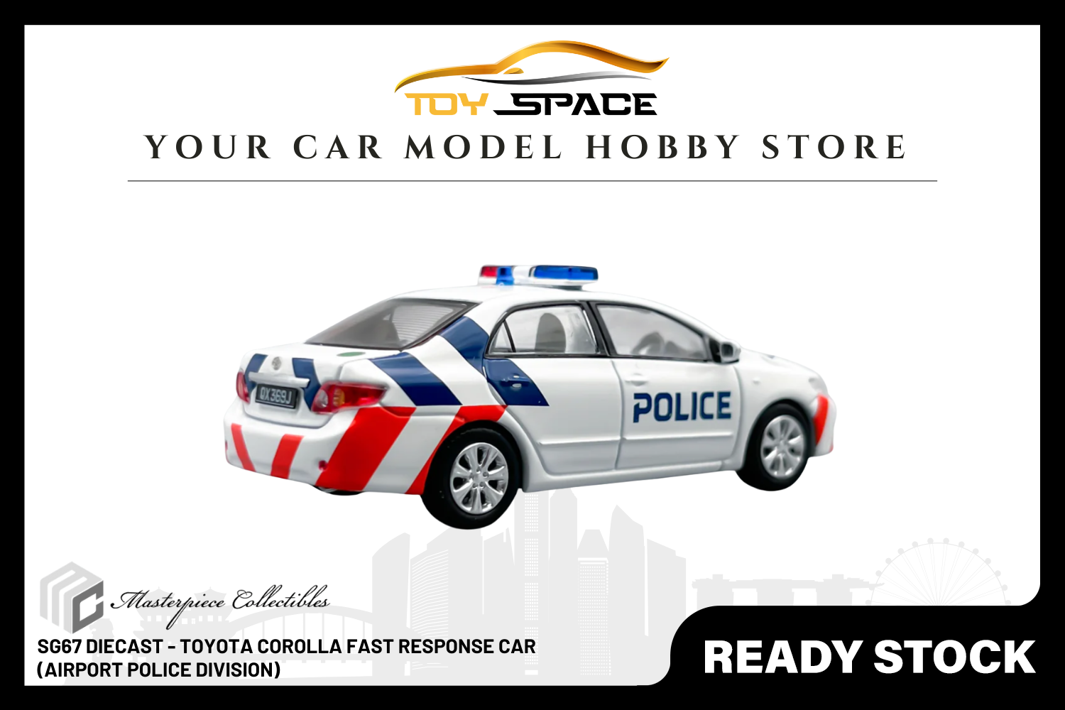 [MASTERPIECE] SG67 Diecast - Toyota Corolla Fast Response Car (Airport Police Division)