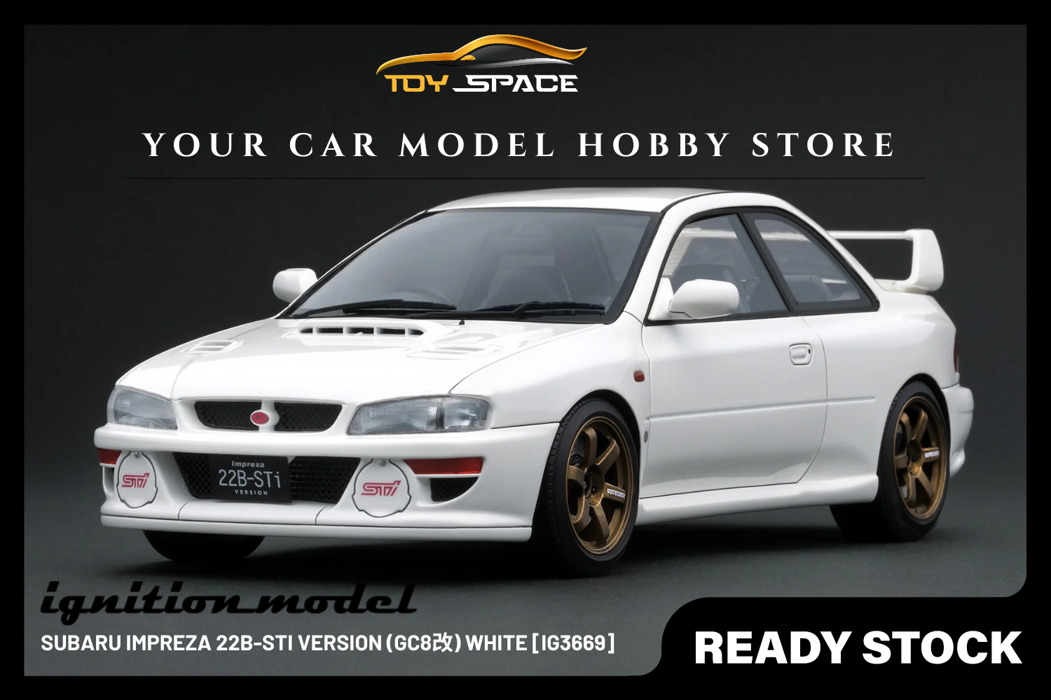 [IGNITION MODEL] 1:18 Subaru Impreza 22B-Sti Version (GC8改) White [IG3669]