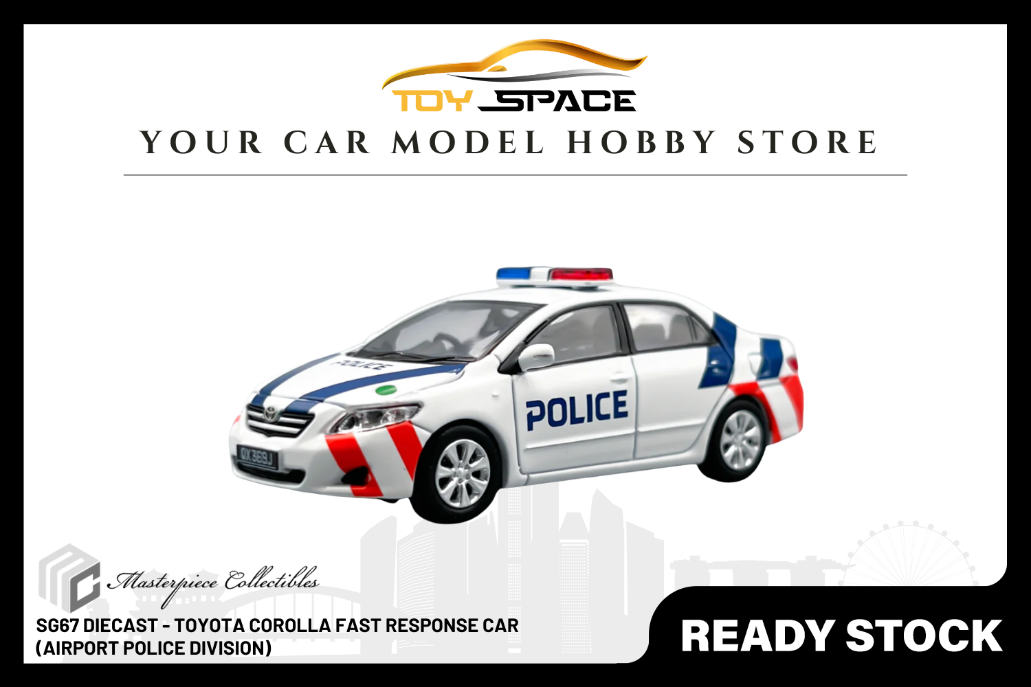 [MASTERPIECE] SG67 Diecast - Toyota Corolla Fast Response Car (Airport Police Division)
