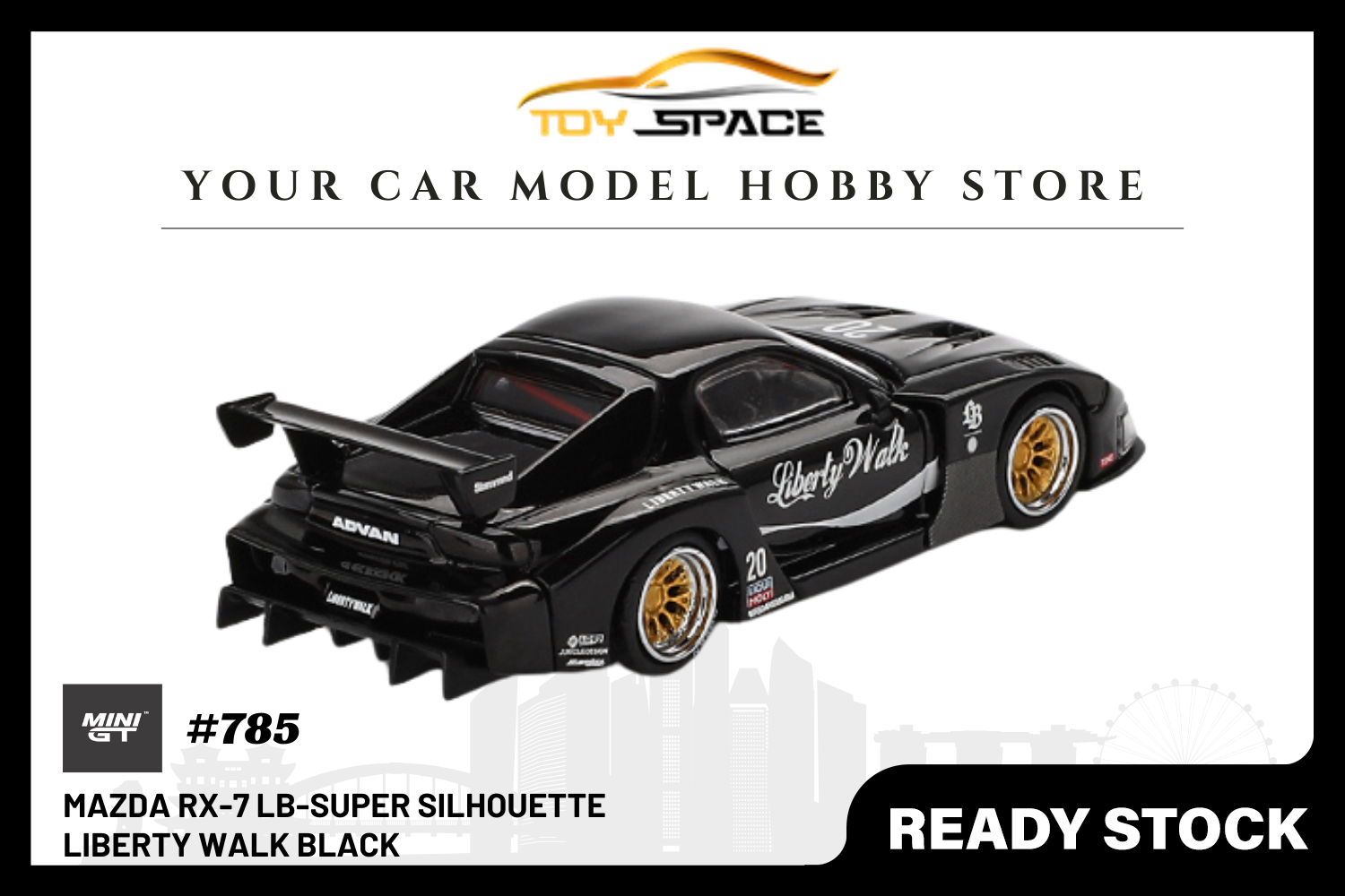 [MINI GT] Mazda RX-7 LB-Super Silhouette Liberty Walk Black (BLISTER PACKAGING)