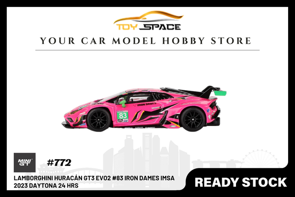 [MINI GT] Lamborghini Huracán GT3 EVO2 #83 Iron Dames IMSA 2023 Daytona 24 Hrs