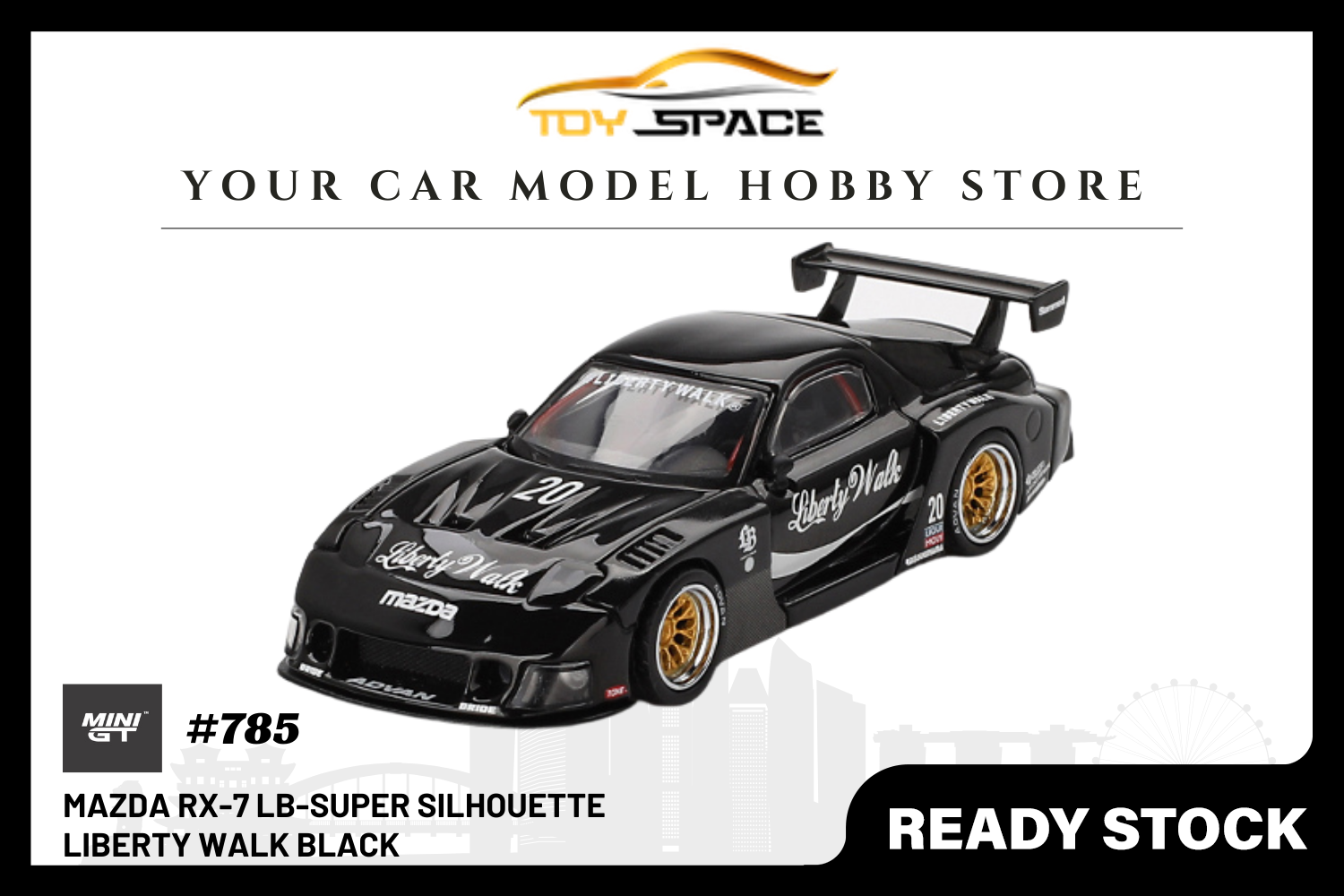 [MINI GT] Mazda RX-7 LB-Super Silhouette Liberty Walk Black (BLISTER PACKAGING)