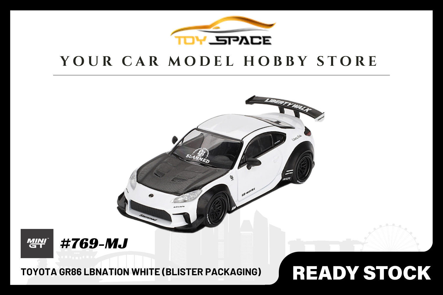 [MINI GT] Toyota GR86 LBNation White (BLISTER PACKAGING)