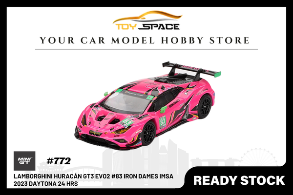 [MINI GT] Lamborghini Huracán GT3 EVO2 #83 Iron Dames IMSA 2023 Daytona 24 Hrs