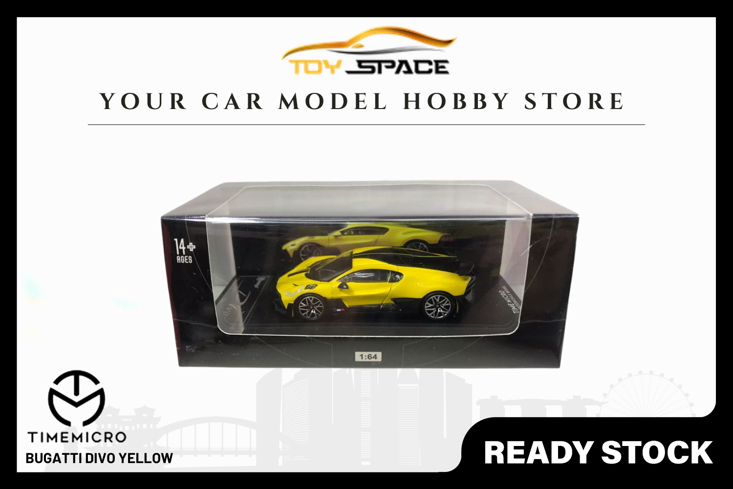 [TIME MICRO] 1:64 Bugatti Divo Yellow
