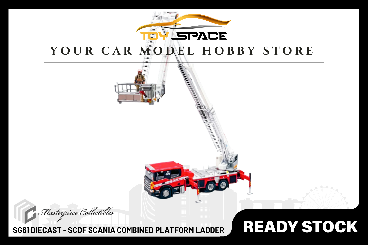 [MASTERPIECE] SG61 Diecast - SCDF Scania Combined Platform Ladder
