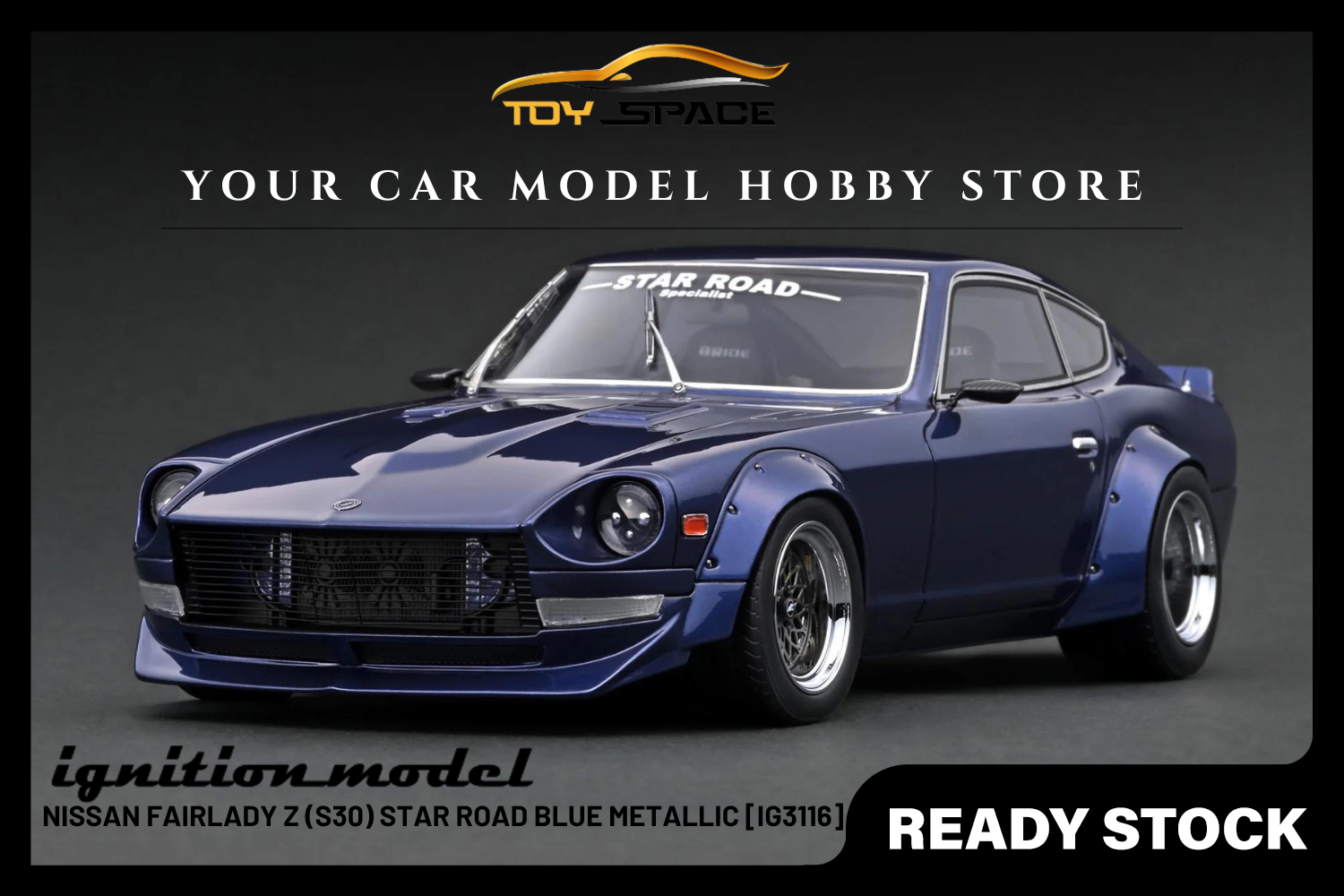 [IGNITION MODEL] 1/18 Nissan Fairlady Z (S30) STAR ROAD Blue Metallic [IG3116]