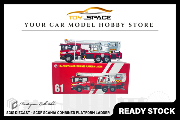 [MASTERPIECE] SG61 Diecast - SCDF Scania Combined Platform Ladder