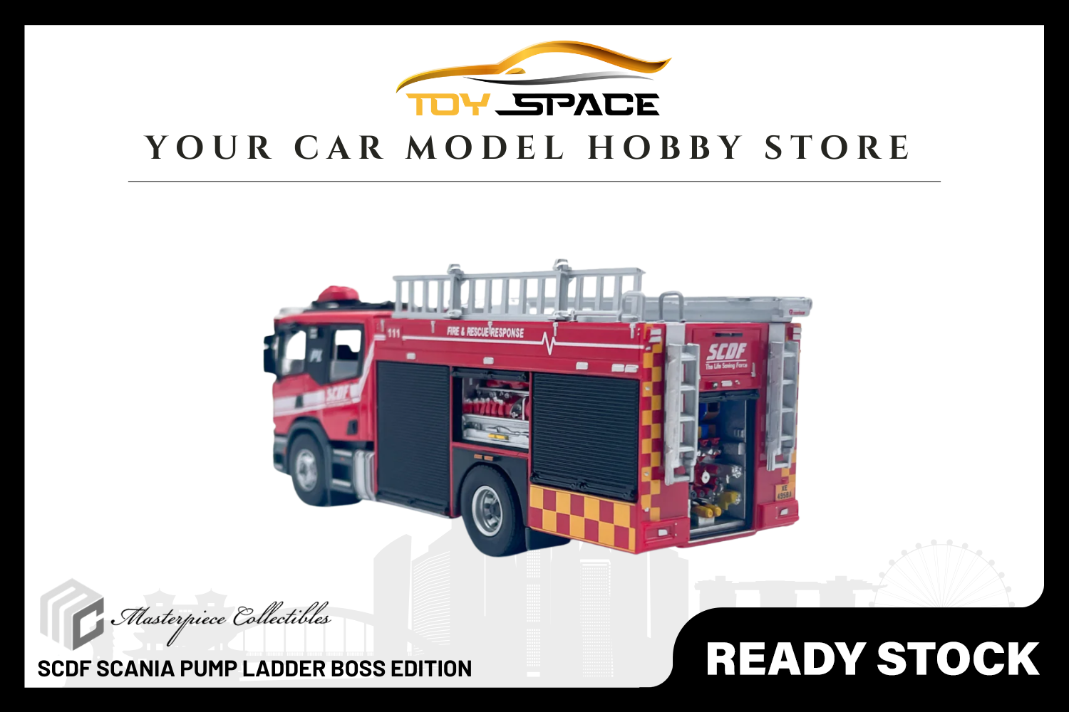 [MASTERPIECE] Diecast - SCDF Scania Pump Ladder Boss Edition