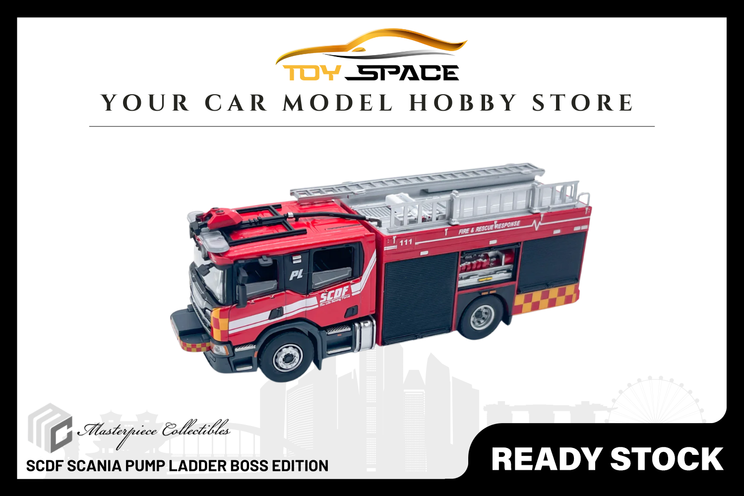 [MASTERPIECE] Diecast - SCDF Scania Pump Ladder Boss Edition
