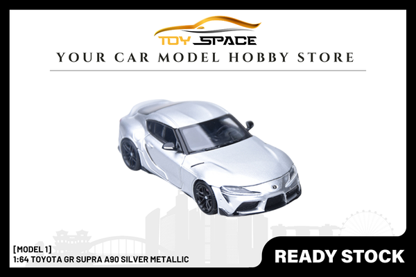 [MODEL 1] 1:64 Toyota GR Supra A90 Silver Metallic - Toy Space Diecast Online Store Singapore
