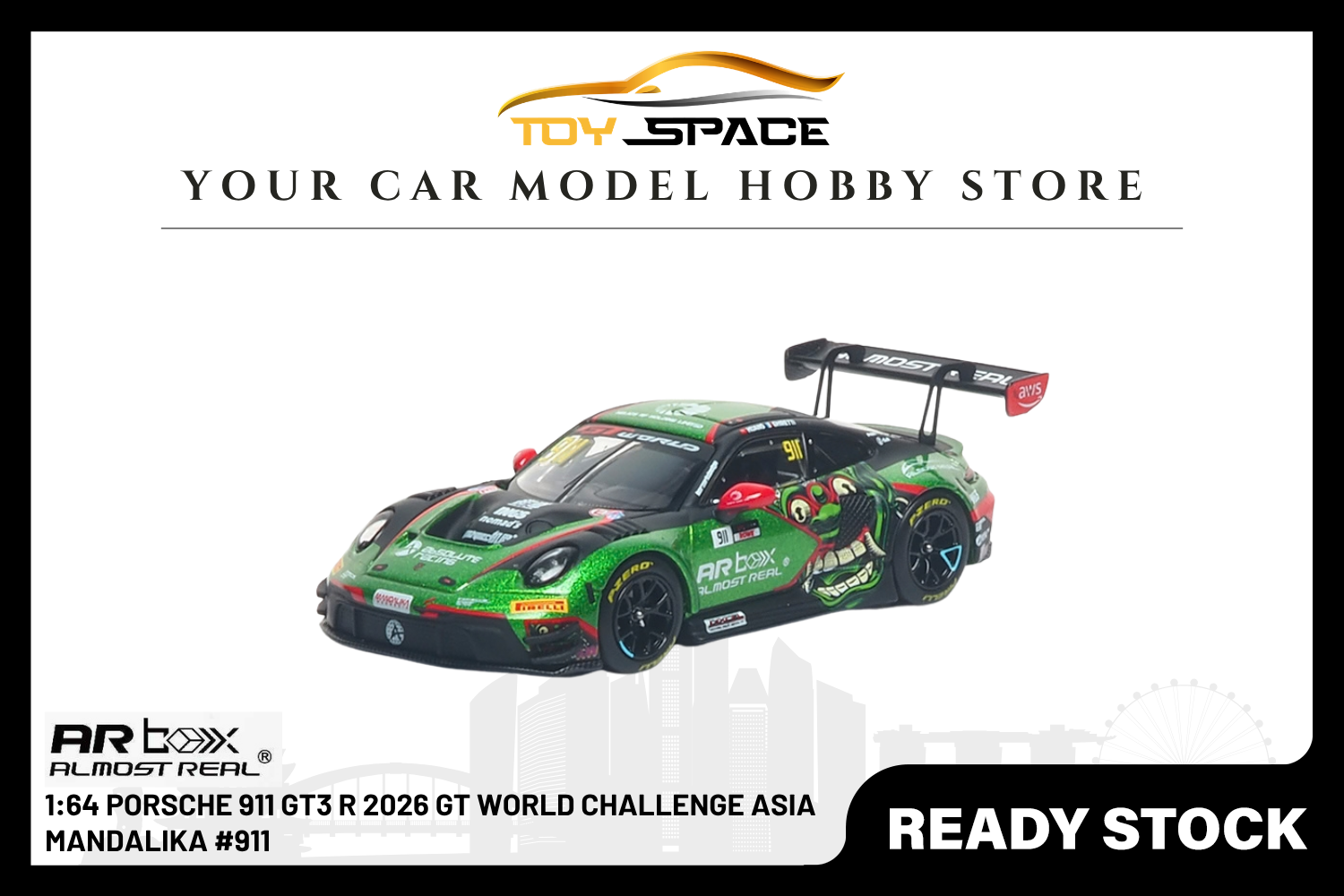 [AR BOX] 1:64 Porsche 911 GT3 R 2026 GT World Challenge Asia Mandalika #911