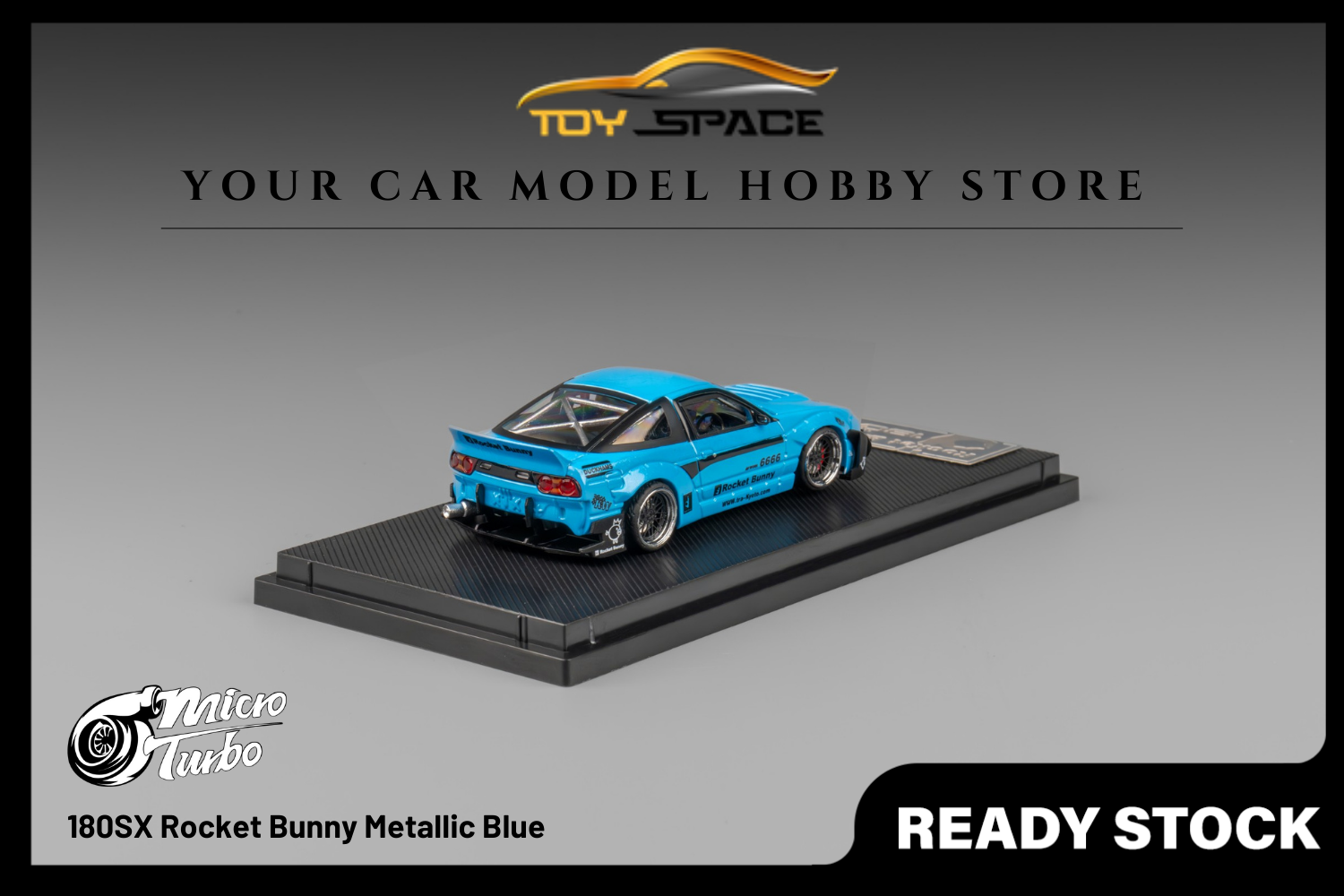 [MICRO TURBO] 1:64 180SX Rocket Bunny Metallic Blue