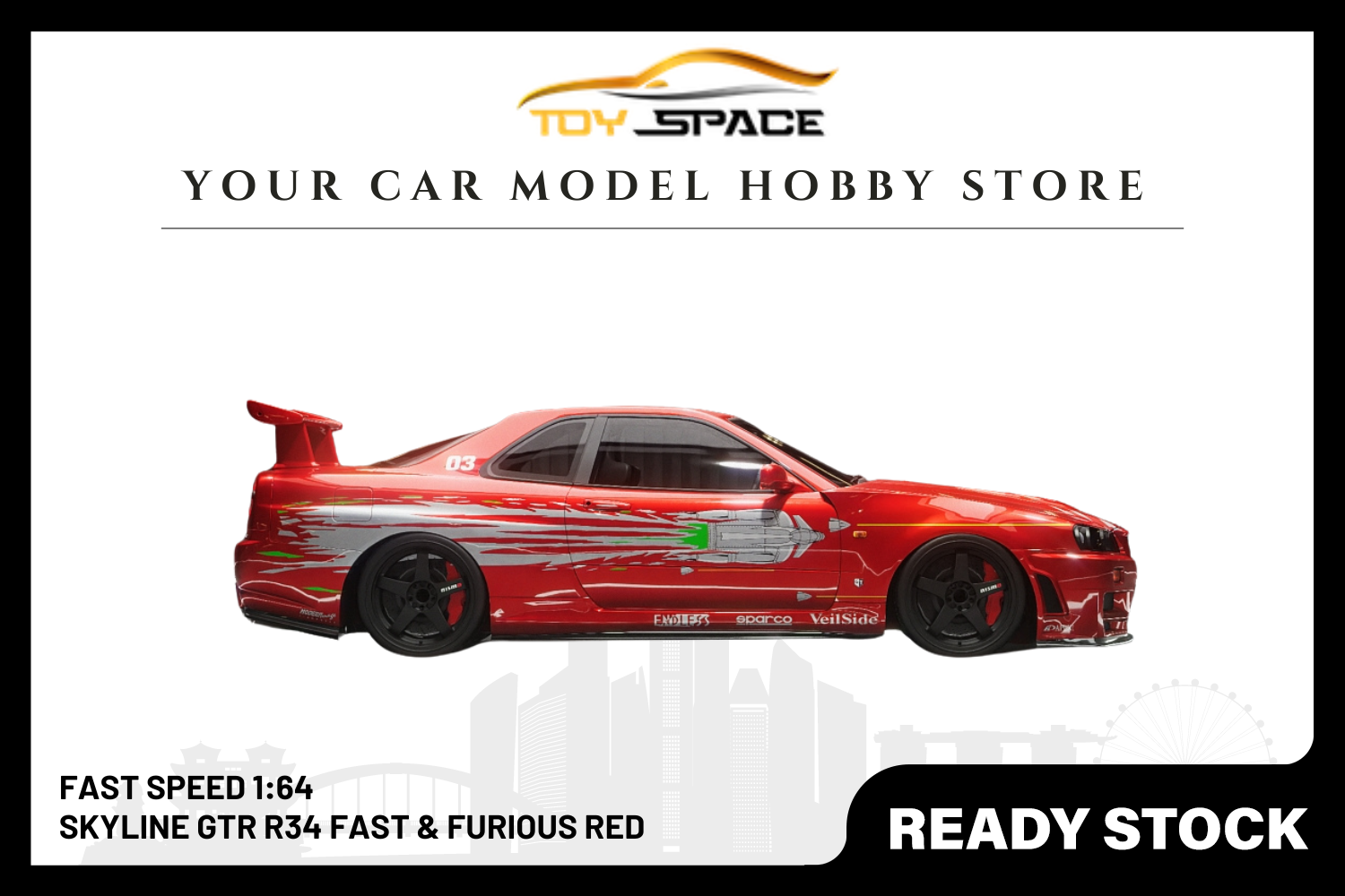 [FAST SPEED] 1/64 Skyline GTR R34 Fast & Furious Red