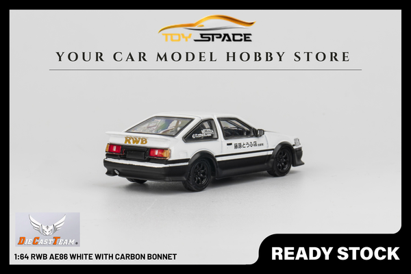[DCT] 1:64 RWB AE86 White With Carbon Bonnet