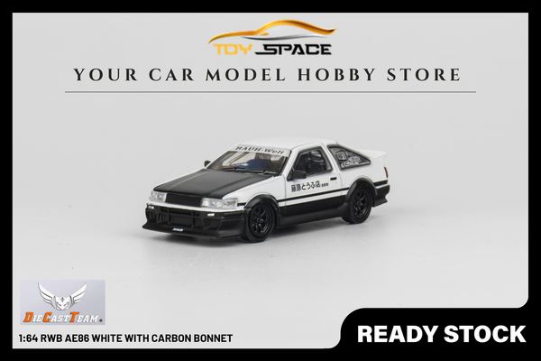[DCT] 1:64 RWB AE86 White With Carbon Bonnet
