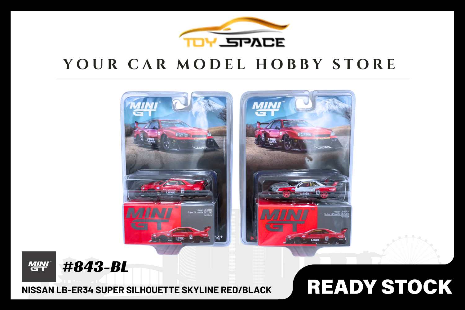 [MINI GT] Nissan LB-ER34 Super Silhouette Skyline Red/Black (BLISTER PACKAGING)