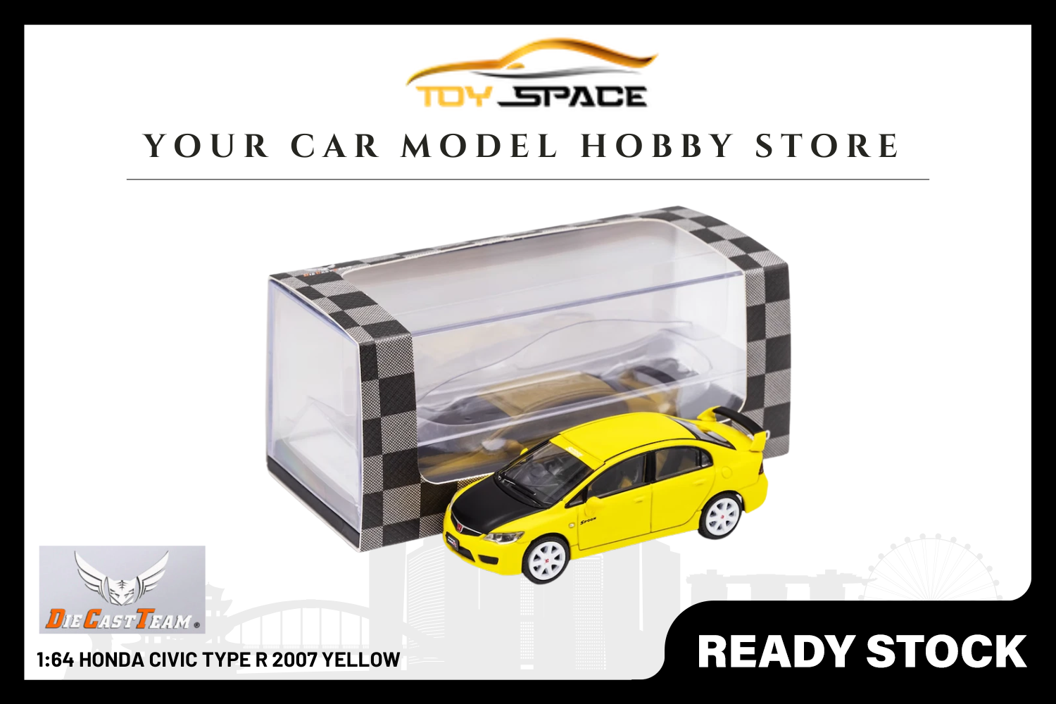 [DCT] 1:64 Honda Civic Type R 2007 Yellow