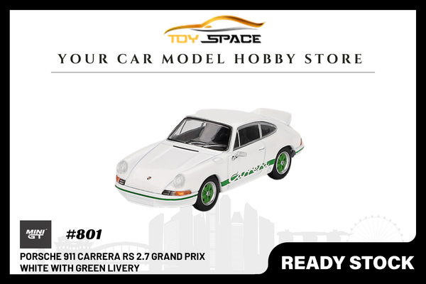 [MINI GT] Porsche 911 Carrera RS 2.7 Grand Prix White With Green Livery