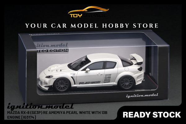 [IGNITION MODEL] 1:18 Mazda RX-8 (SE3P) RE Amemiya Pearl White With 13B Engine [IG3174]