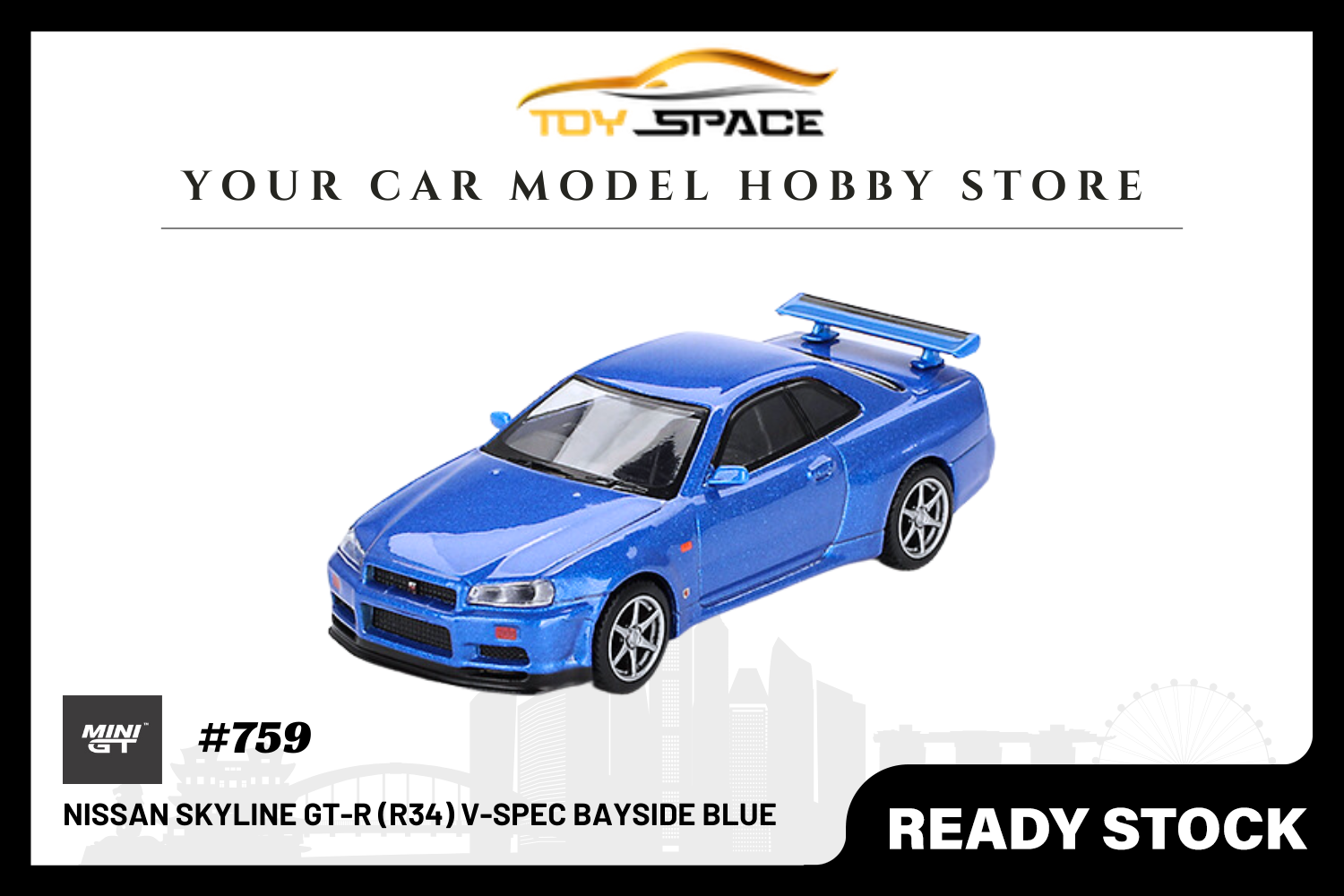 [MINI GT] Nissan Skyline GT-R (R34) V-Spec Bayside Blue