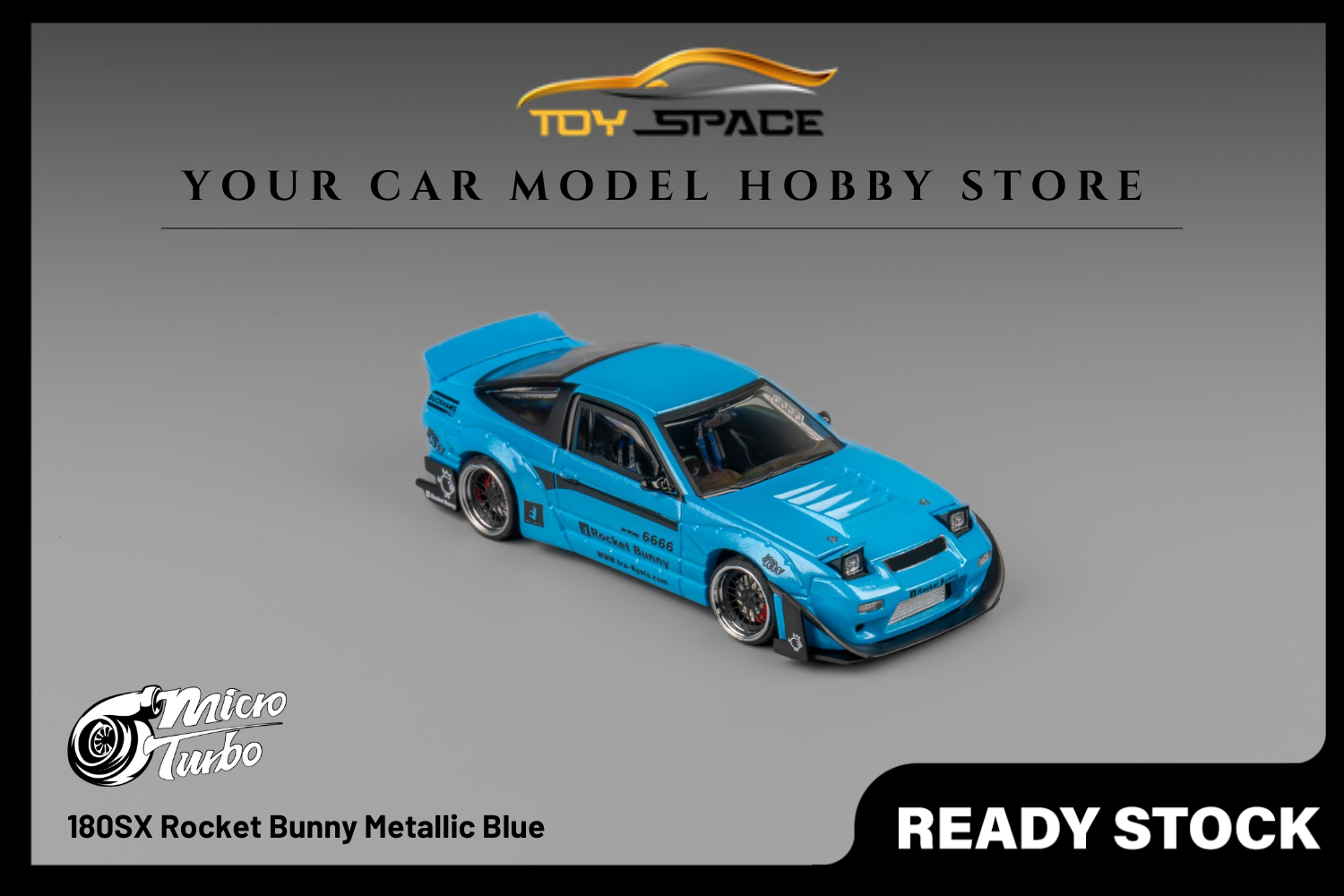 [MICRO TURBO] 1:64 180SX Rocket Bunny Metallic Blue