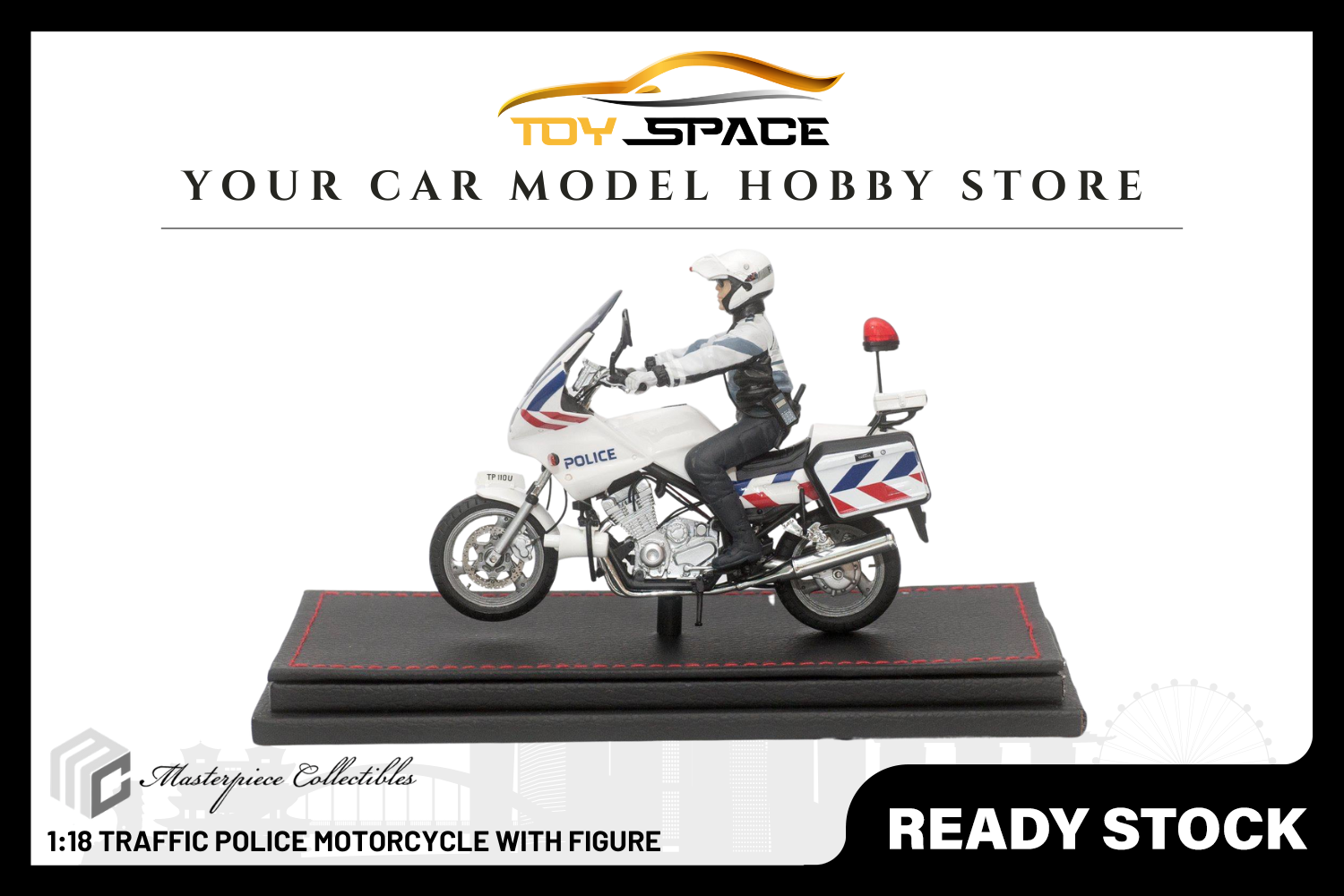 [MASTERPIECE] 1:18 Traffic Police Motorcycle With Figure