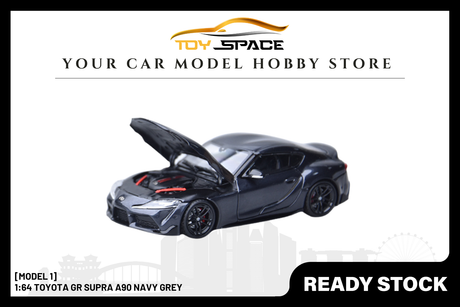 [MODEL 1] 1:64 Toyota GR Supra A90 Navy Grey - Toy Space Diecast Online Store Singapore