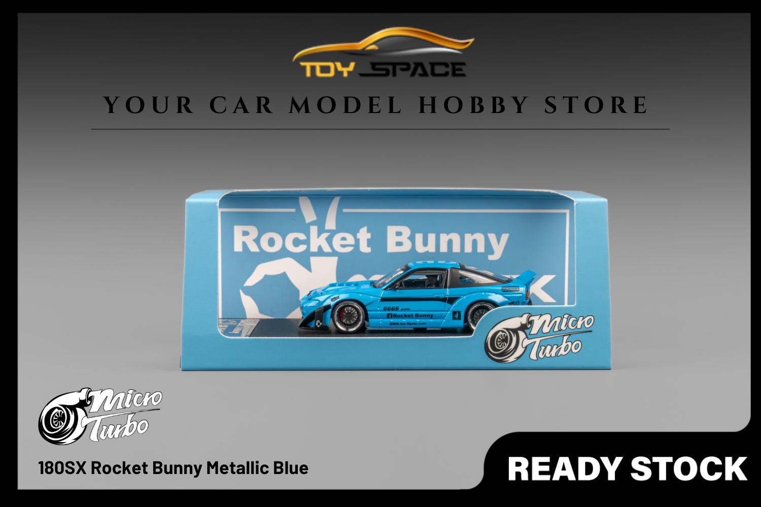 [MICRO TURBO] 1:64 180SX Rocket Bunny Metallic Blue