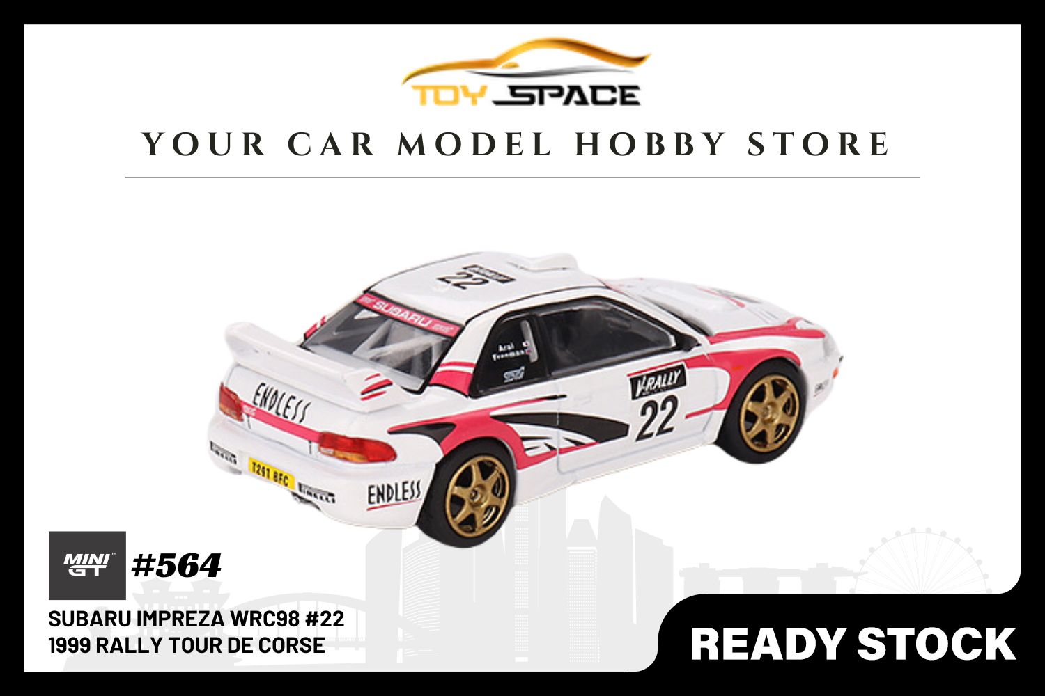 [MINI GT] Subaru Impreza WRC98 1999 Rally Tour de Corse #22 (LHD)