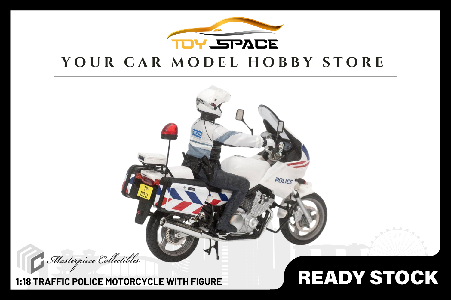 [MASTERPIECE] 1:18 Traffic Police Motorcycle With Figure