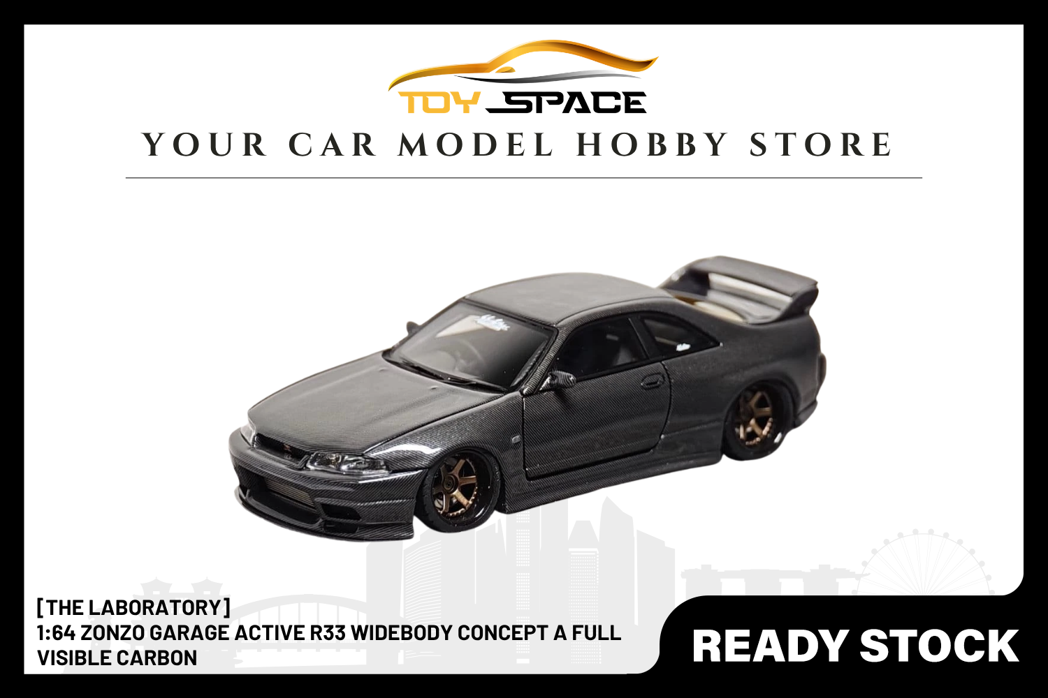 [THE LABORATORY] 1:64 Zonzo Garage Active R33 Widebody Concept A Full Visible Carbon