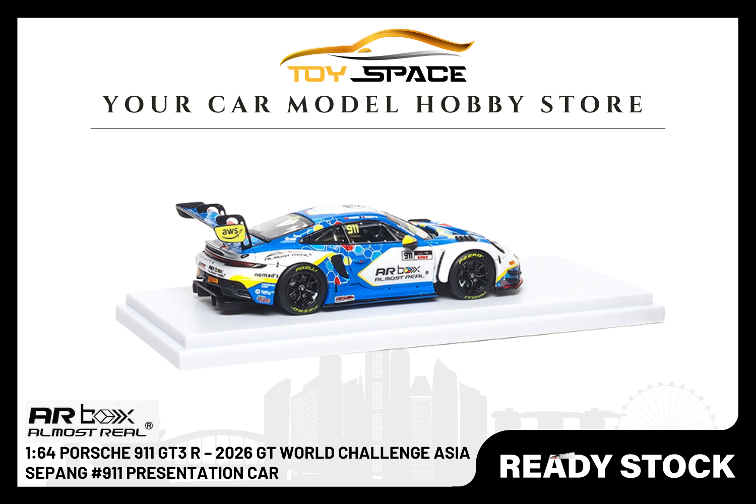 [AR BOX] 1:64 Porsche 911 GT3 R – 2026 GT World Challenge Asia Sepang #911 Presentation Car