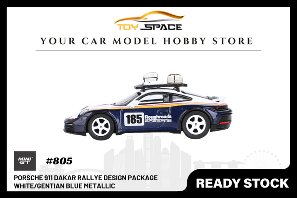 [MINI GT] Porsche 911 Dakar Rallye Design Package White/Gentian Blue Metallic