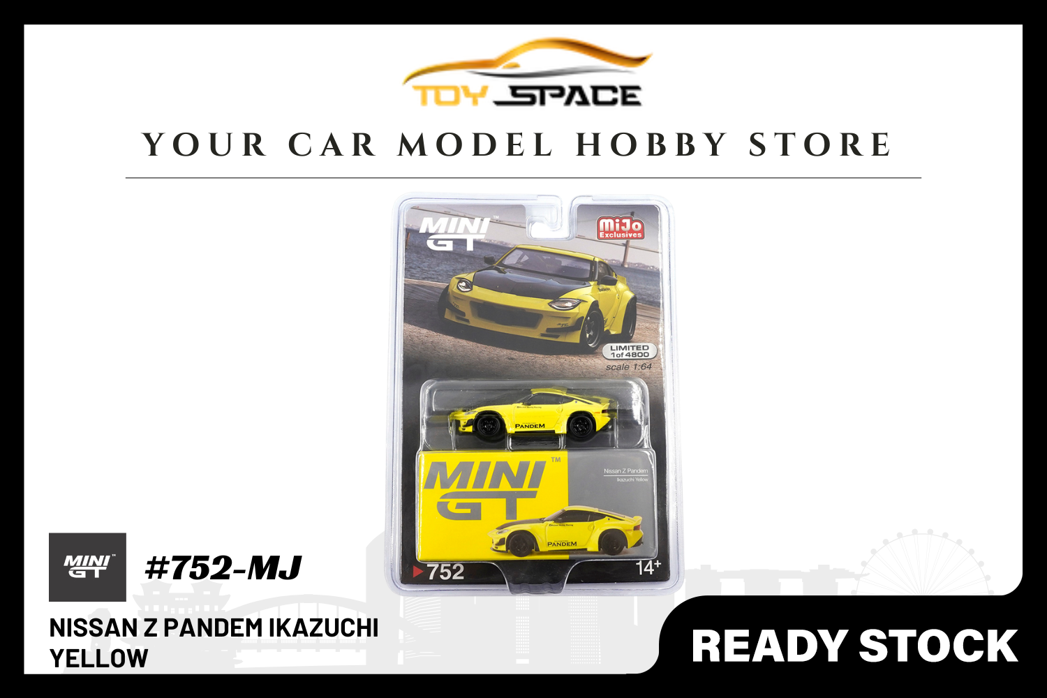 [MINI GT] Nissan Z Pandem Ikazuchi Yellow Blister Packaging