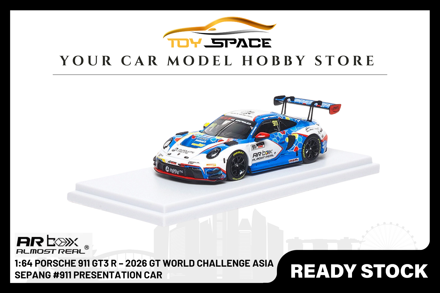 [AR BOX] 1:64 Porsche 911 GT3 R – 2026 GT World Challenge Asia Sepang #911 Presentation Car